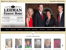 Tablet Screenshot of lehmanfuneralhomes.com